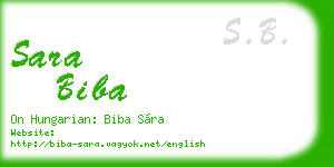 sara biba business card